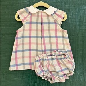 Bella Bliss flannel plaid bloomer set, size 18 months